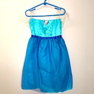Disney Frozen Elsa blue mesh costume play dress size small 4-6